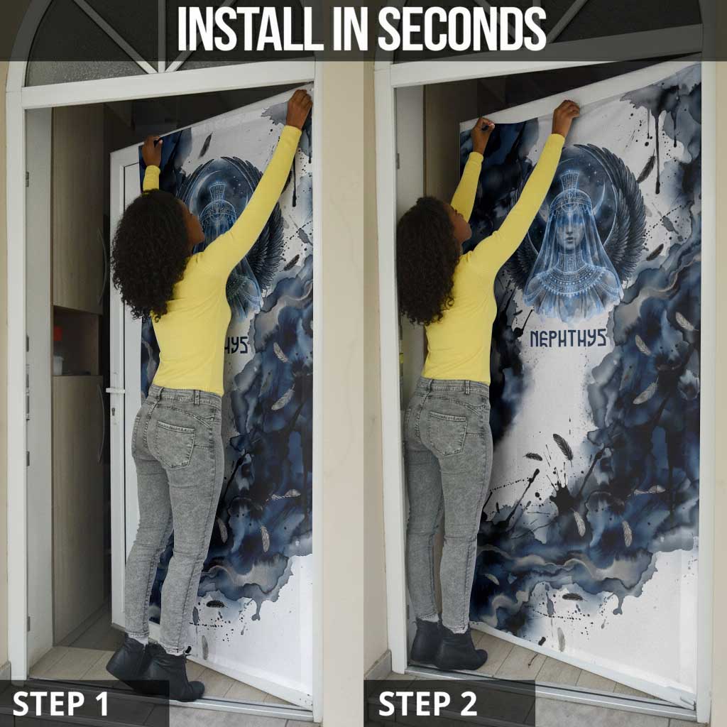 Nephthys Egyptian Door Cover The Dark Sister Falcon Wings Moon Veil