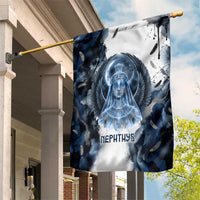 Nephthys Egyptian Garden Flag The Dark Sister Falcon Wings Moon Veil