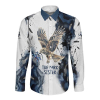 Nephthys Egyptian Long Sleeve Button Shirt The Dark Sister Falcon Wings Moon Veil