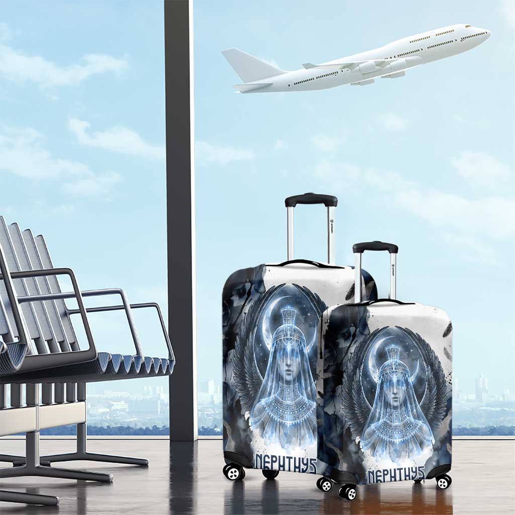 Nephthys Egyptian Luggage Cover The Dark Sister Falcon Wings Moon Veil