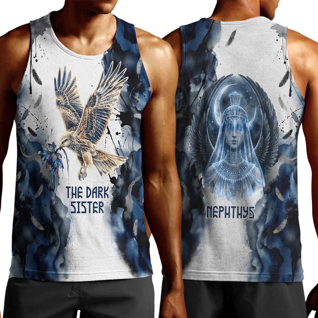 Nephthys Egyptian Men Tank Top The Dark Sister Falcon Wings Moon Veil