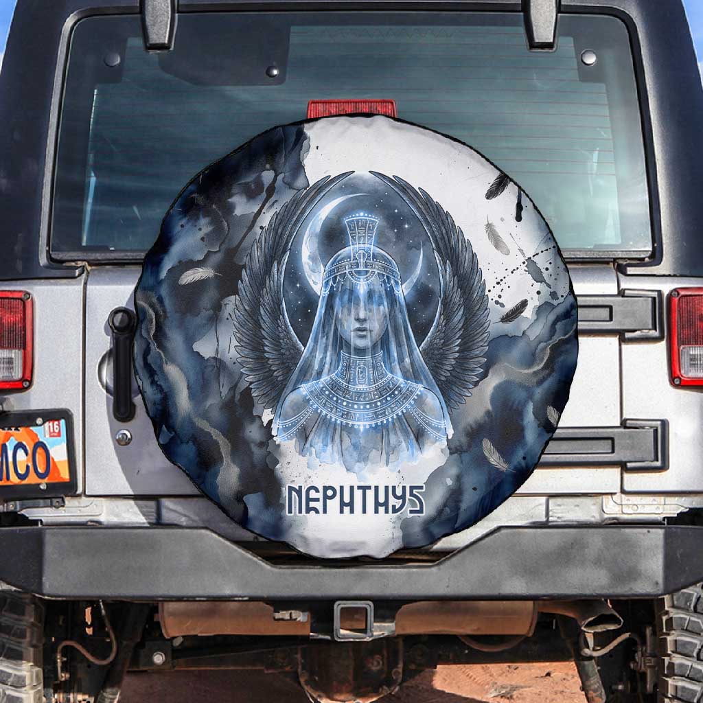 Nephthys Egyptian Spare Tire Cover The Dark Sister Falcon Wings Moon Veil