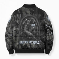 Nut Bomber Puffer Jacket Egyptian Keeper of Souls Celestial Stairway Ascension Path Cosmic Goddess of the Night Sky