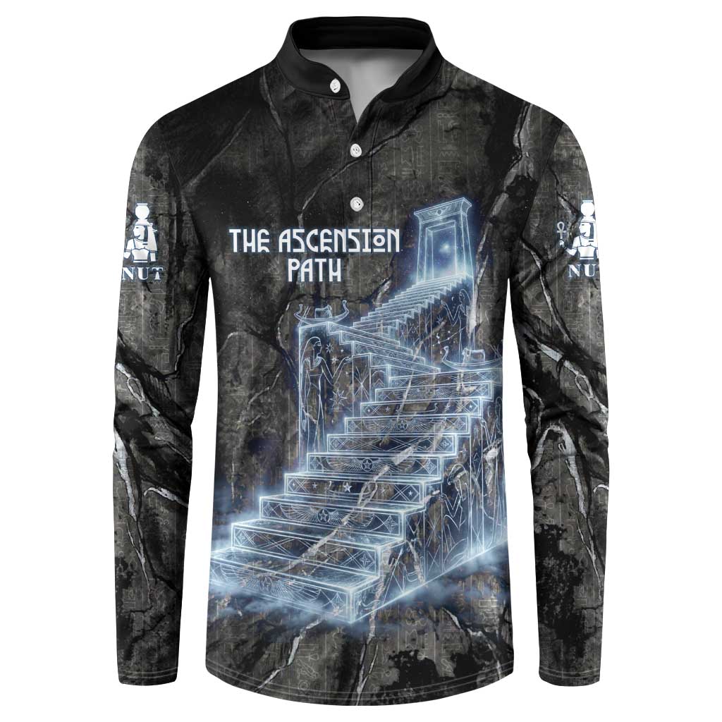 Nut Button Sweatshirt Egyptian Keeper of Souls Celestial Stairway Ascension Path Cosmic Goddess of the Night Sky