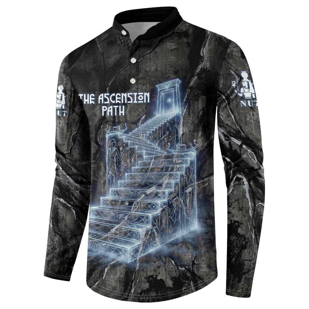 Nut Button Sweatshirt Egyptian Keeper of Souls Celestial Stairway Ascension Path Cosmic Goddess of the Night Sky