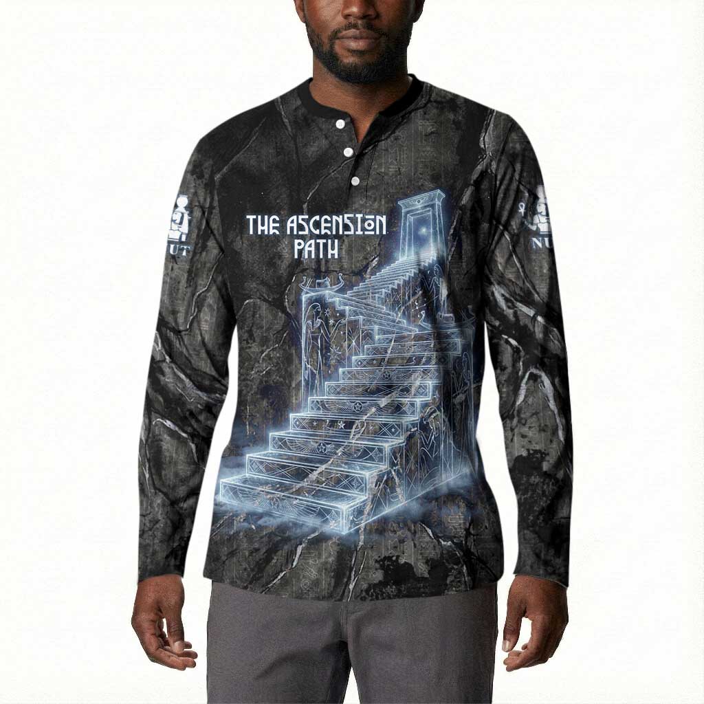 Nut Button Sweatshirt Egyptian Keeper of Souls Celestial Stairway Ascension Path Cosmic Goddess of the Night Sky