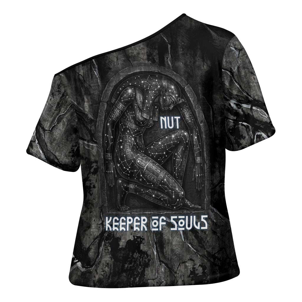 Nut Cross Shoulder Shirt Egyptian Keeper of Souls Celestial Stairway Ascension Path Cosmic Goddess of the Night Sky