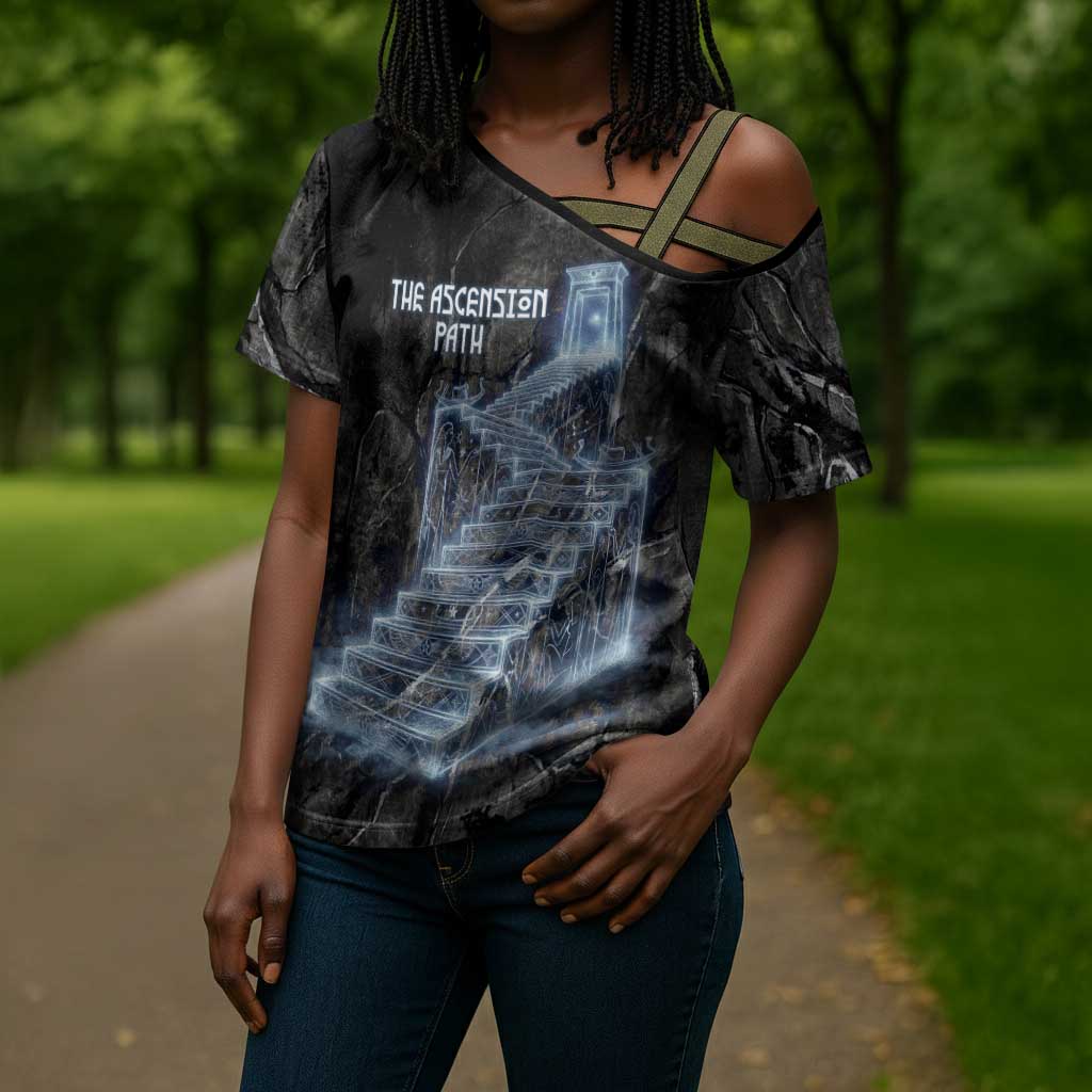 Nut Cross Shoulder Shirt Egyptian Keeper of Souls Celestial Stairway Ascension Path Cosmic Goddess of the Night Sky