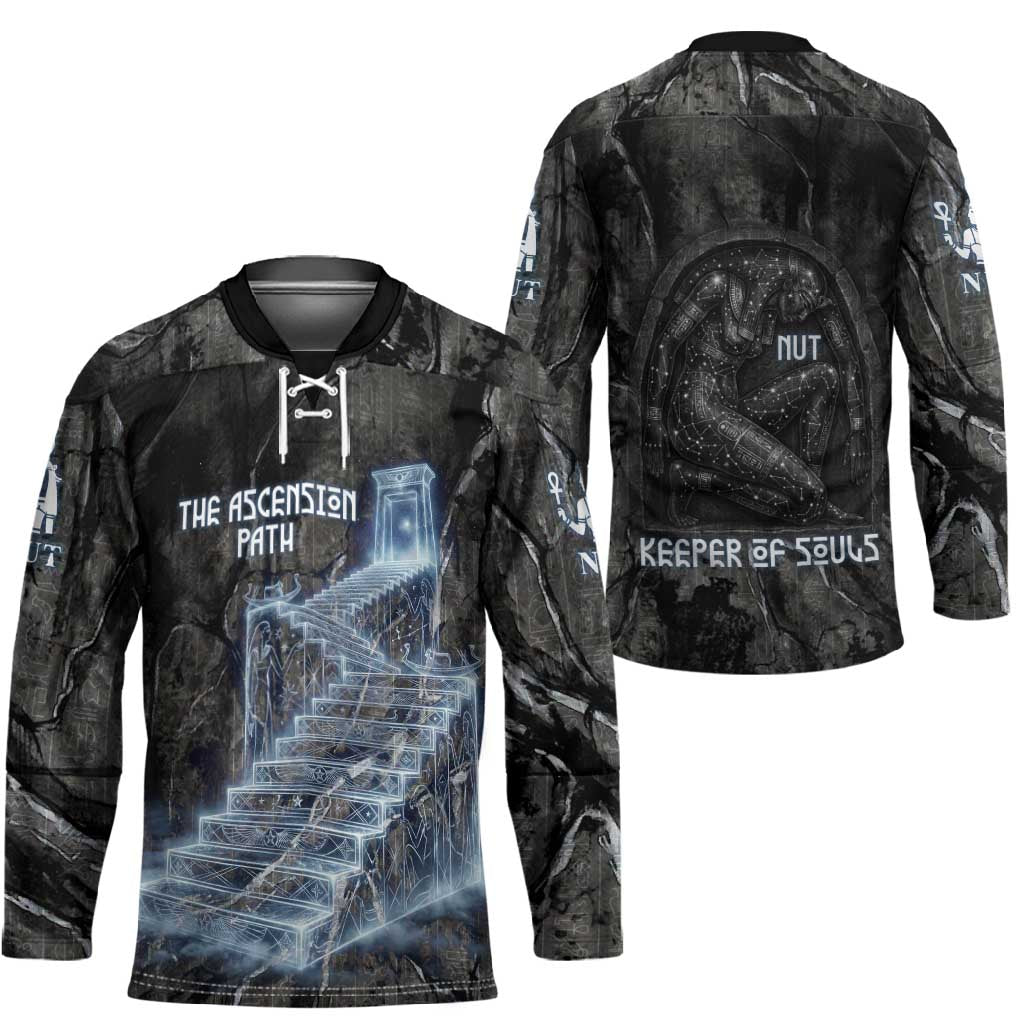 Nut Hockey Jersey Egyptian Keeper of Souls Celestial Stairway Ascension Path Cosmic Goddess of the Night Sky