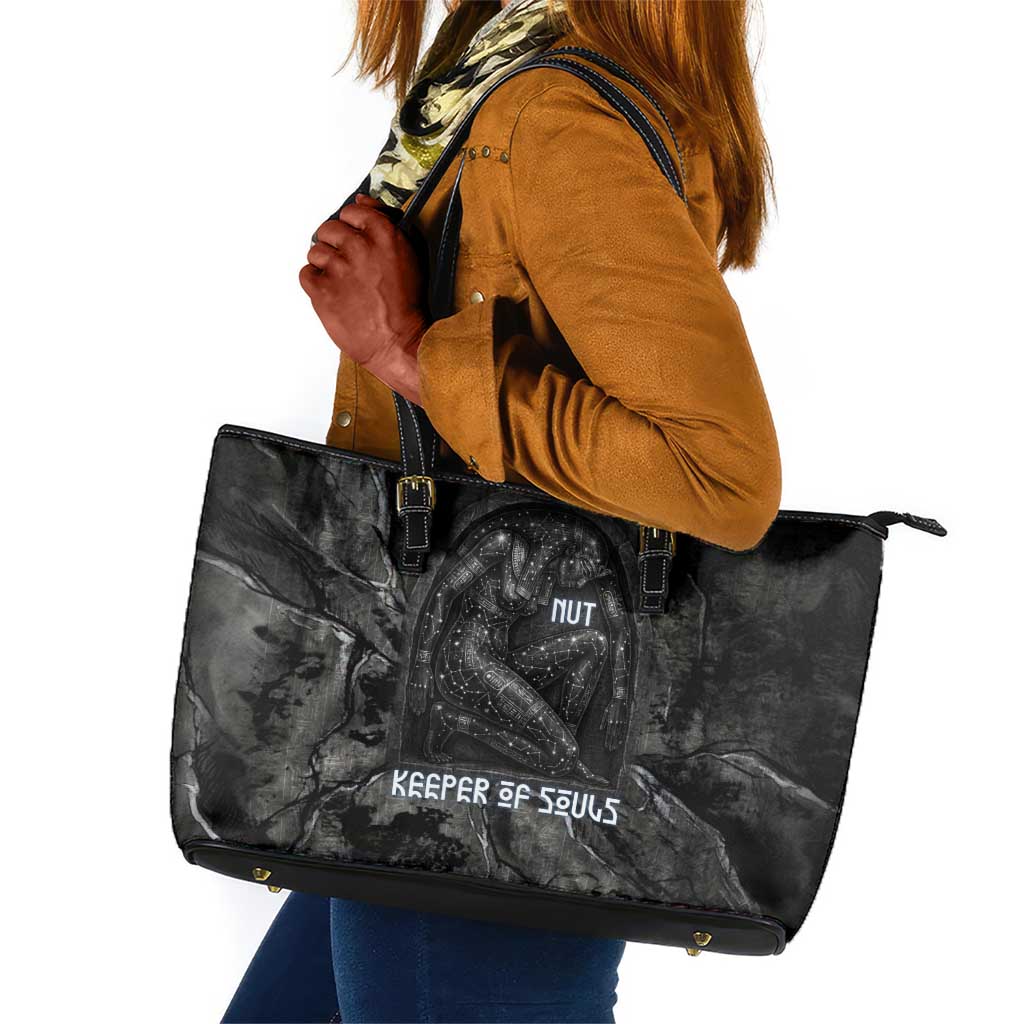 Nut Leather Tote Bag Egyptian Keeper of Souls Celestial Stairway Ascension Path Cosmic Goddess of the Night Sky