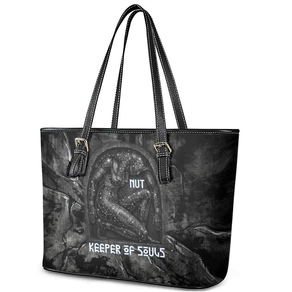 Nut Leather Tote Bag Egyptian Keeper of Souls Celestial Stairway Ascension Path Cosmic Goddess of the Night Sky