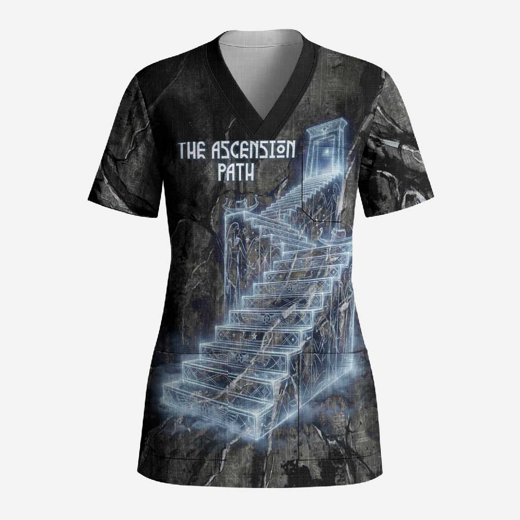 Nut Scrub Top Egyptian Keeper of Souls Celestial Stairway Ascension Path Cosmic Goddess of the Night Sky