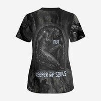Nut Scrub Top Egyptian Keeper of Souls Celestial Stairway Ascension Path Cosmic Goddess of the Night Sky