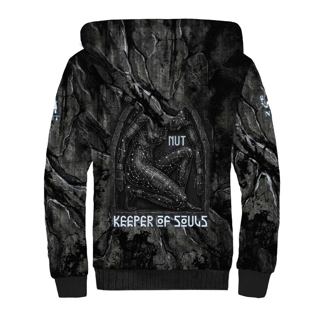 Nut Sherpa Hoodie Egyptian Keeper of Souls Celestial Stairway Ascension Path Cosmic Goddess of the Night Sky