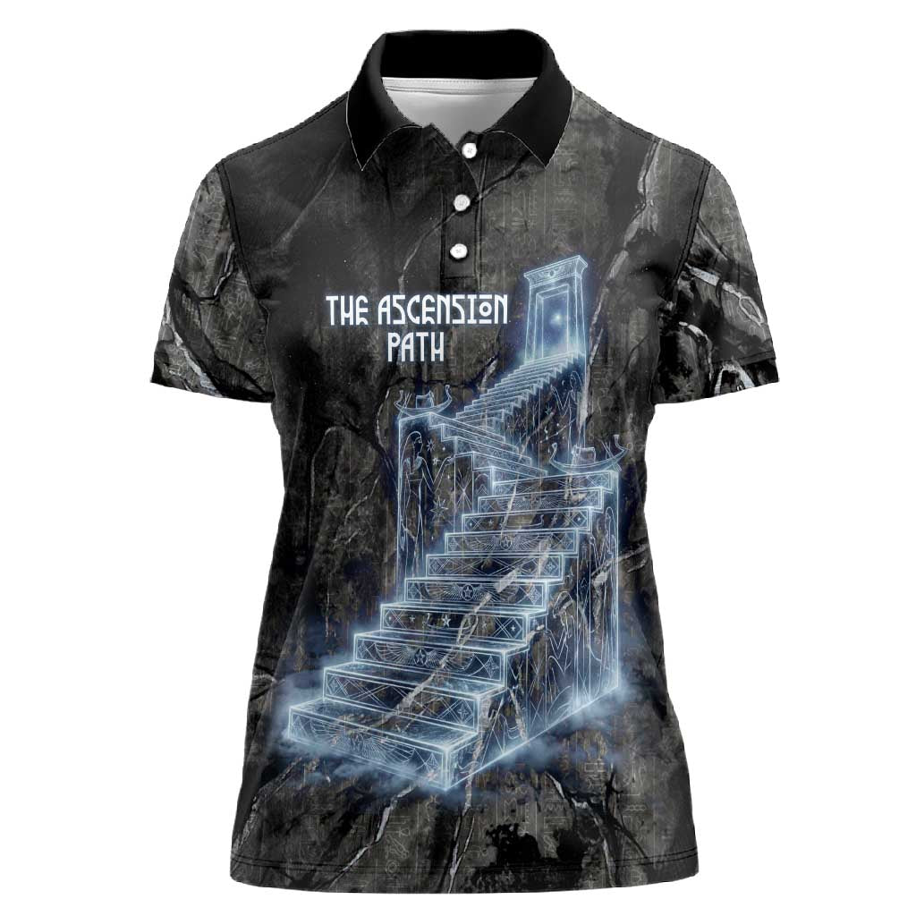 Nut Women Polo Shirt Egyptian Keeper of Souls Celestial Stairway Ascension Path Cosmic Goddess of the Night Sky