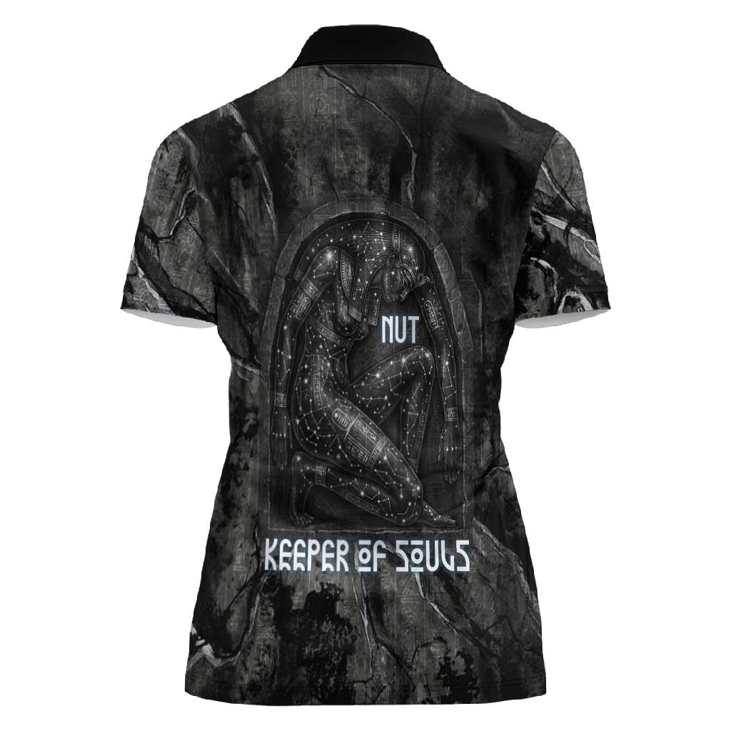 Nut Women Polo Shirt Egyptian Keeper of Souls Celestial Stairway Ascension Path Cosmic Goddess of the Night Sky