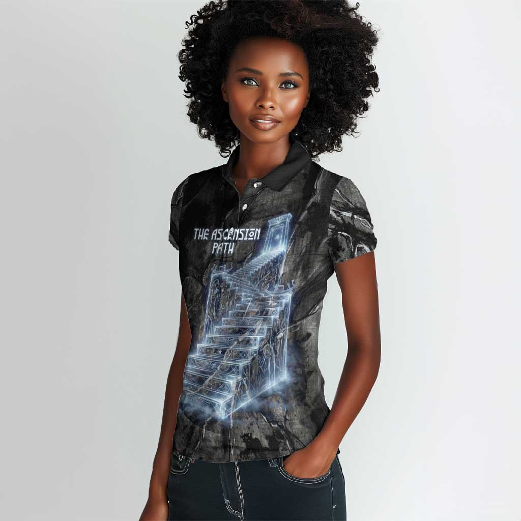 Nut Women Polo Shirt Egyptian Keeper of Souls Celestial Stairway Ascension Path Cosmic Goddess of the Night Sky