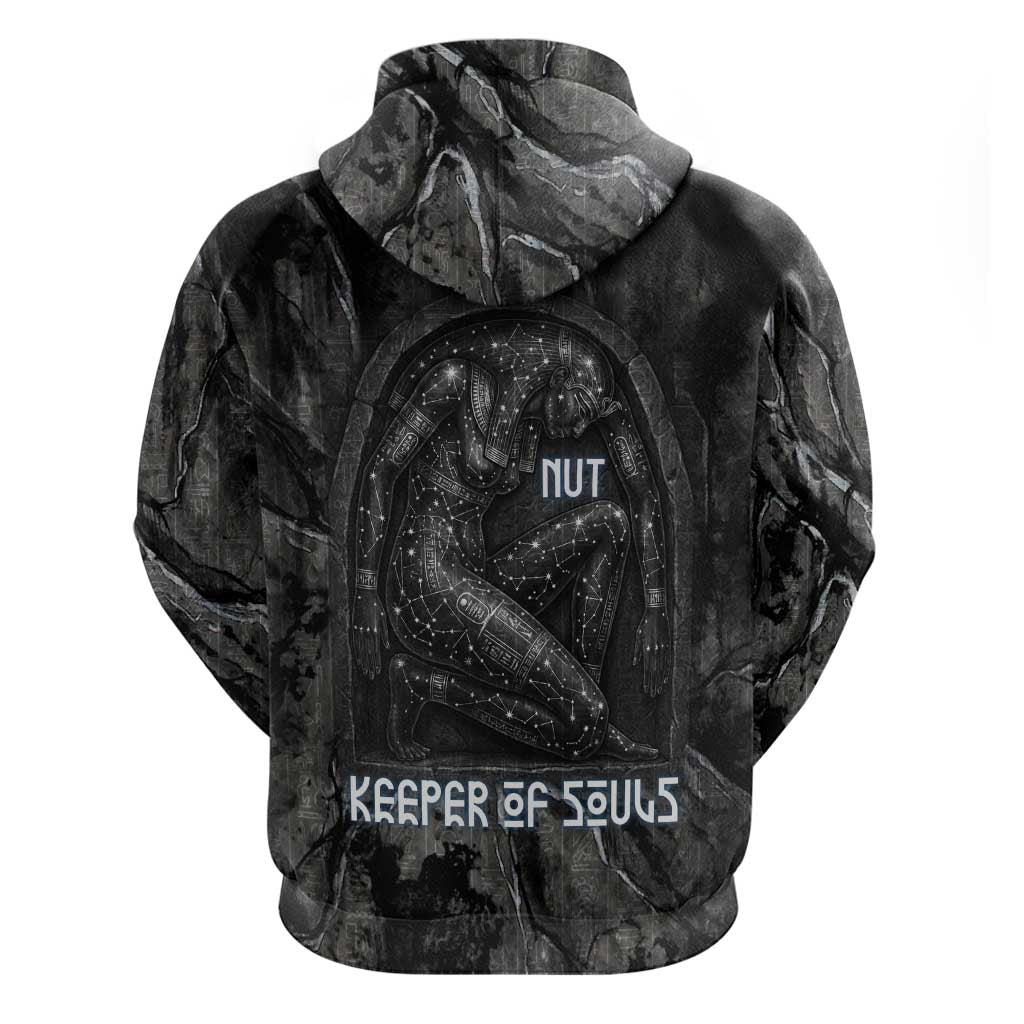 Nut Zip Hoodie Egyptian Keeper of Souls Celestial Stairway Ascension Path Cosmic Goddess of the Night Sky