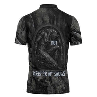 Nut Zipper Polo Shirt Egyptian Keeper of Souls Celestial Stairway Ascension Path Cosmic Goddess of the Night Sky