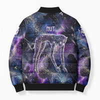 Nut Egyptian Bomber Puffer Jacket She Who Bore the Gods Galactic Vessel Cosmic Goddess Star Map