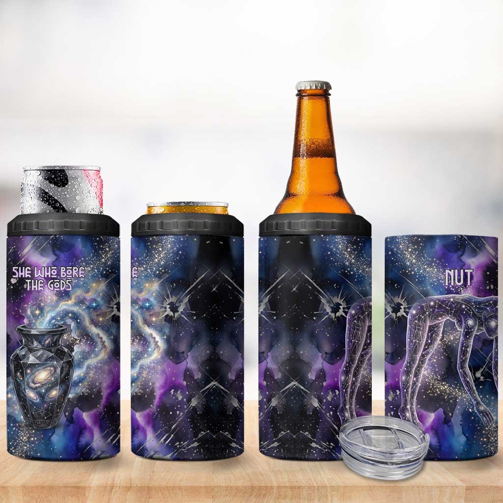 Nut Egyptian 4 in 1 Can Cooler Tumbler She Who Bore the Gods Galactic Vessel Cosmic Goddess Star Map