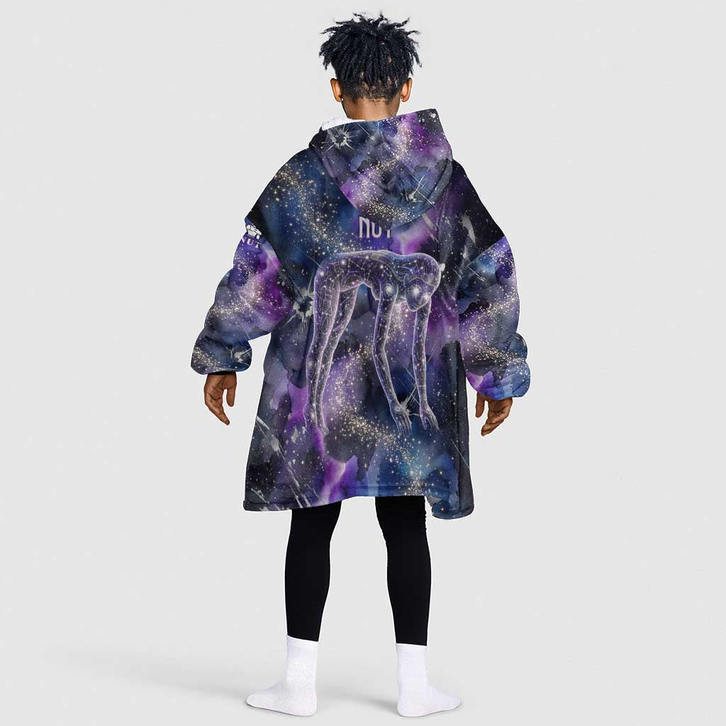 Nut Egyptian Kid Wearable Blanket Hoodie She Who Bore the Gods Galactic Vessel Cosmic Goddess Star Map