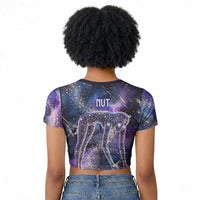 Nut Egyptian Raglan Cropped T shirt She Who Bore the Gods Galactic Vessel Cosmic Goddess Star Map