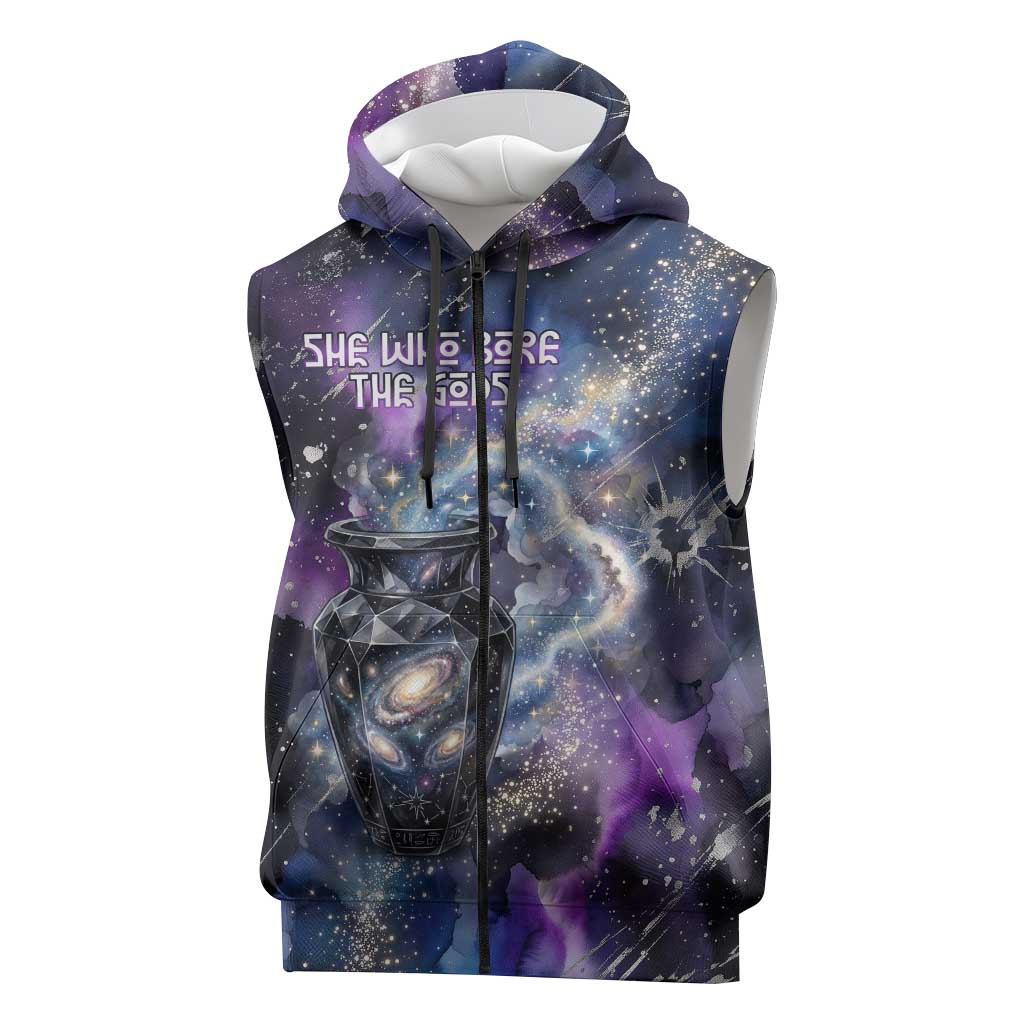 Nut Egyptian Sleeveless Zip Hoodie She Who Bore the Gods Galactic Vessel Cosmic Goddess Star Map
