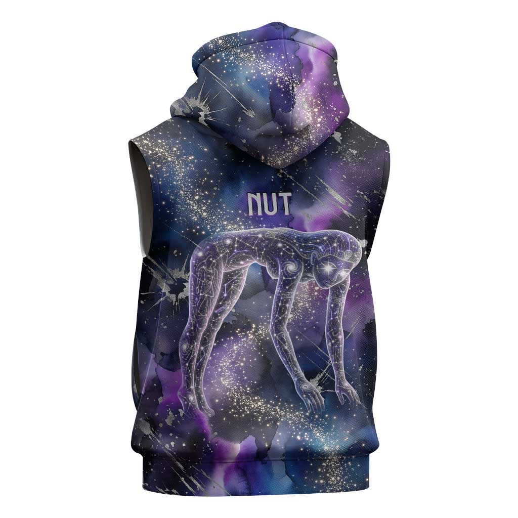 Nut Egyptian Sleeveless Zip Hoodie She Who Bore the Gods Galactic Vessel Cosmic Goddess Star Map
