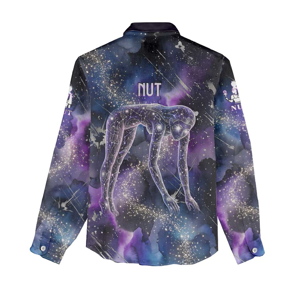 Nut Egyptian Women Casual Shirt She Who Bore the Gods Galactic Vessel Cosmic Goddess Star Map