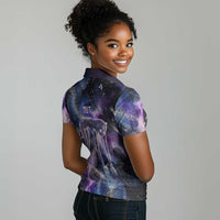 Nut Egyptian Women Polo Shirt She Who Bore the Gods Galactic Vessel Cosmic Goddess Star Map