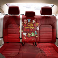 Chinese Zodiac Happy New Year Back Car Seat Cover Festive Cartoon Illustration Style