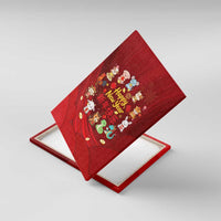 Chinese Zodiac Happy New Year Canvas Wall Art Festive Cartoon Illustration Style