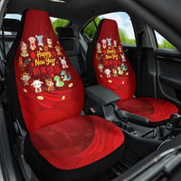 Chinese Zodiac Happy New Year Car Seat Cover Festive Cartoon Illustration Style