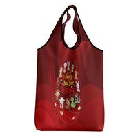 Chinese Zodiac Happy New Year Grocery Bag Festive Cartoon Illustration Style