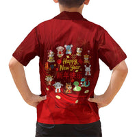 Chinese Zodiac Happy New Year Hawaiian Shirt Festive Cartoon Illustration Style