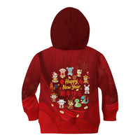 Chinese Zodiac Happy New Year Kid Hoodie Festive Cartoon Illustration Style