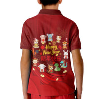 Chinese Zodiac Happy New Year Kid Polo Shirt Festive Cartoon Illustration Style