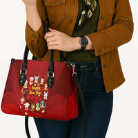 Chinese Zodiac Happy New Year Leather Bag Festive Cartoon Illustration Style