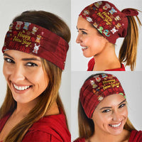 Chinese Zodiac Happy New Year Neck Gaiter Festive Cartoon Illustration Style