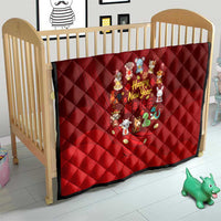 Chinese Zodiac Happy New Year Quilt Festive Cartoon Illustration Style