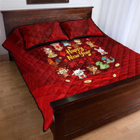 Chinese Zodiac Happy New Year Quilt Bed Set Festive Cartoon Illustration Style