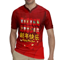 Chinese Zodiac Happy New Year Rugby Jersey Festive Cartoon Illustration Style