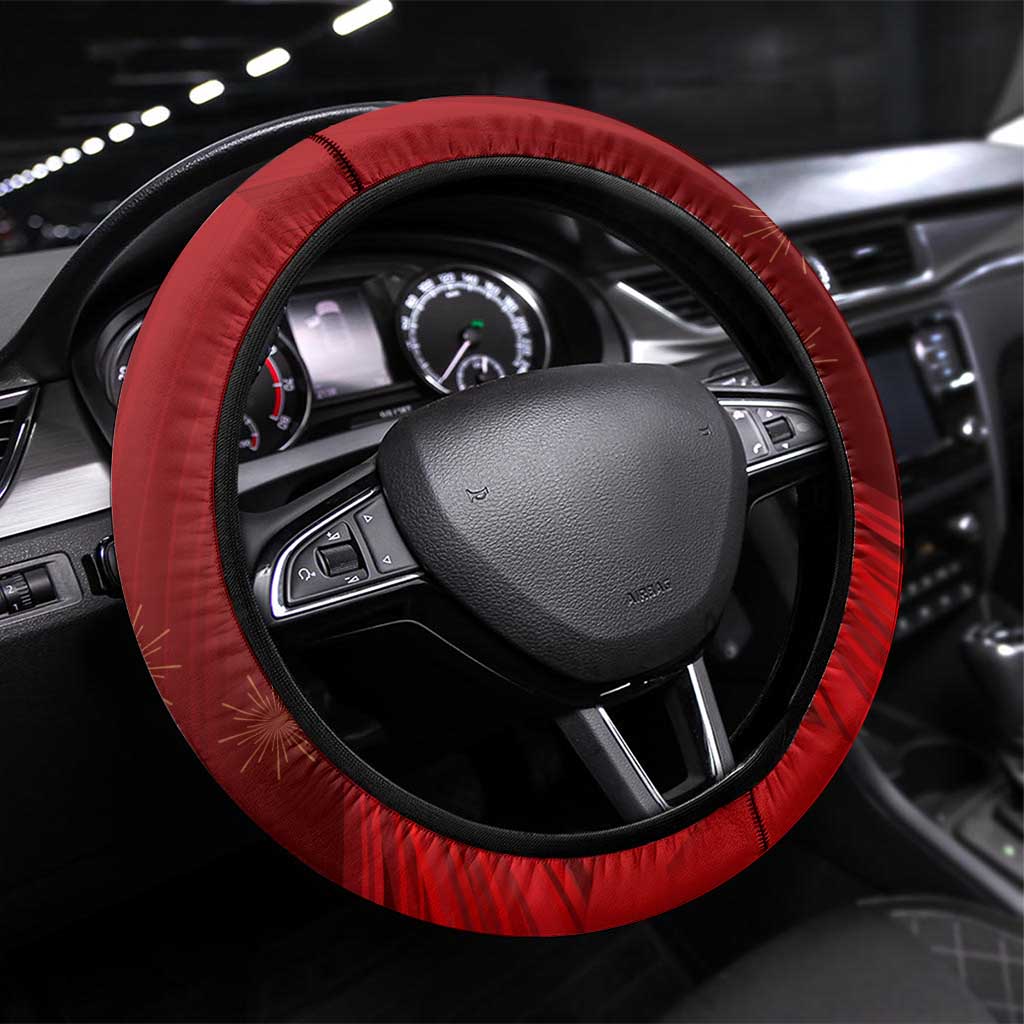 Chinese Zodiac Happy New Year Steering Wheel Cover Festive Cartoon Illustration Style