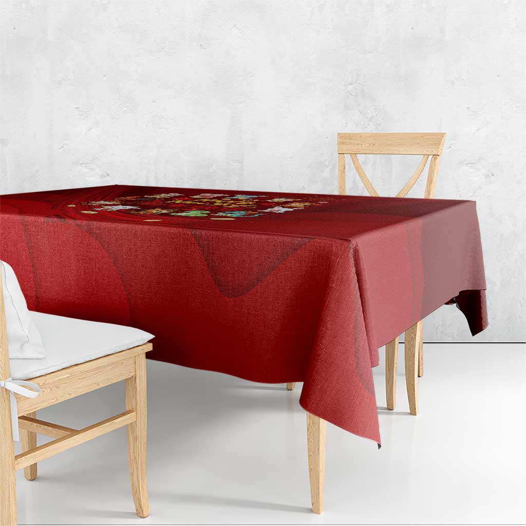Chinese Zodiac Happy New Year Tablecloth Festive Cartoon Illustration Style