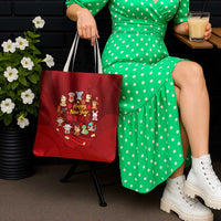 Chinese Zodiac Happy New Year Tote Bag Festive Cartoon Illustration Style