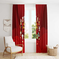 Chinese Zodiac Happy New Year Window Curtain Festive Cartoon Illustration Style