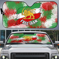Free Iran Auto Sun Shade Lion and Sun Emblem Grunge Paint Splash Style