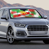 Free Iran Auto Sun Shade Lion and Sun Emblem Grunge Paint Splash Style