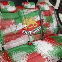 Free Iran Back Car Seat Cover Lion and Sun Emblem Grunge Paint Splash Style